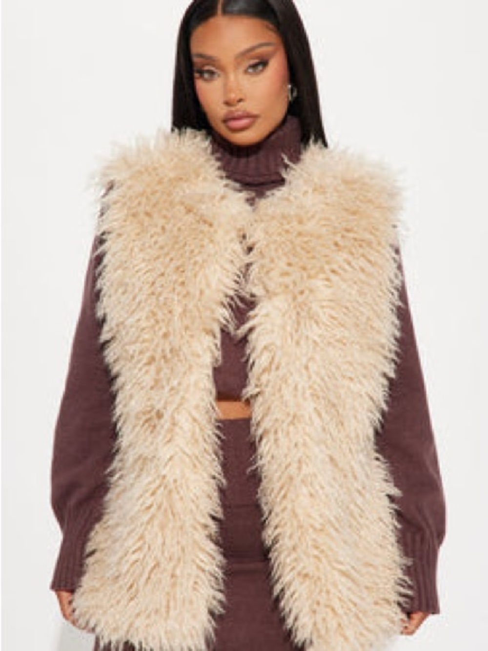 Sydney Faux Shearling Cream Fuzzy Vest - Women's Cozy Layer